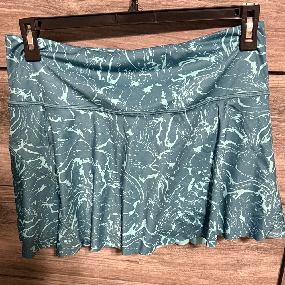 Athleta Teal Marble Skater Skirt